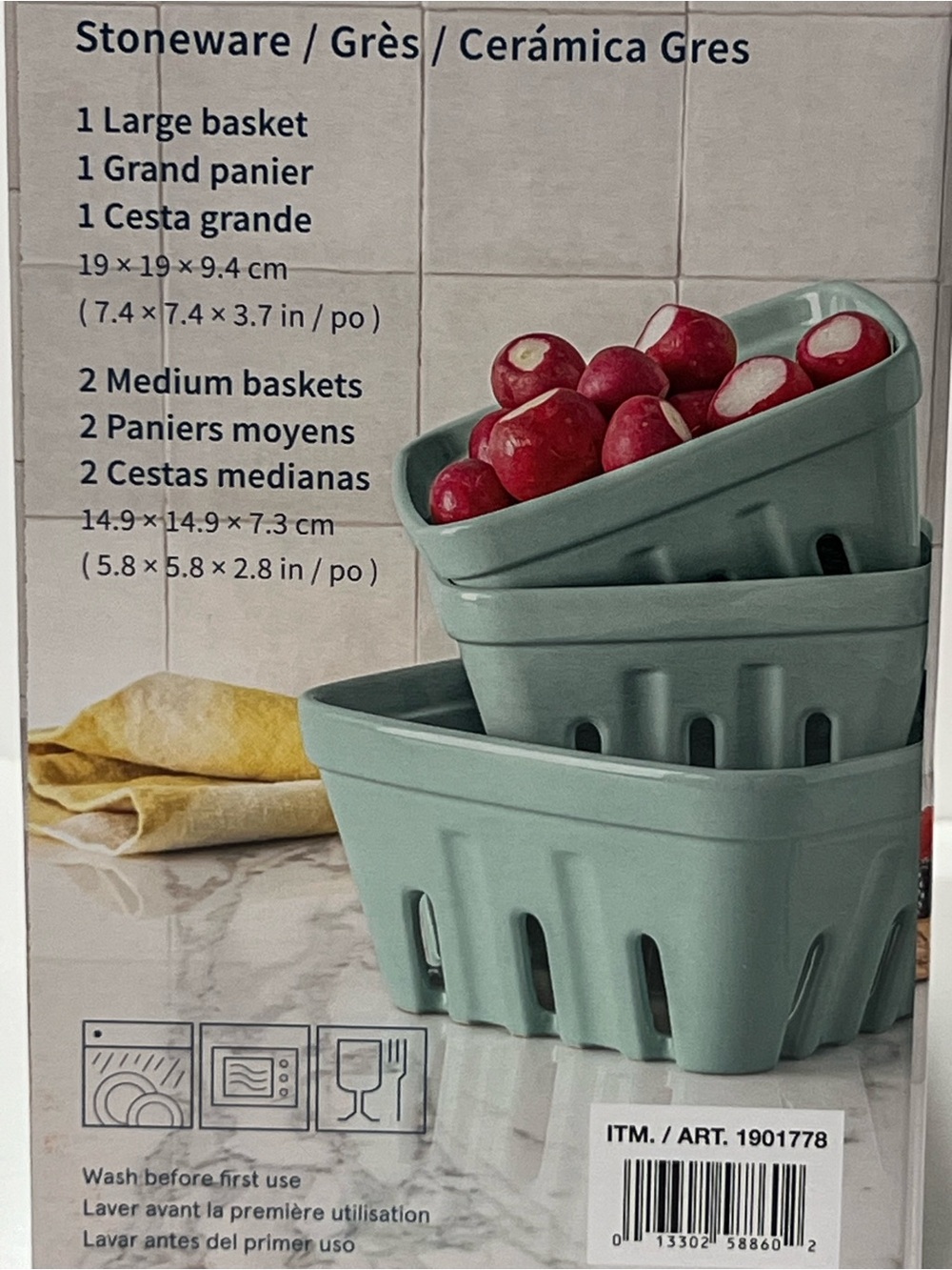 NEW over&back 3-piece Multipurpose Berry Baskets- Green - Picture 9 of 10